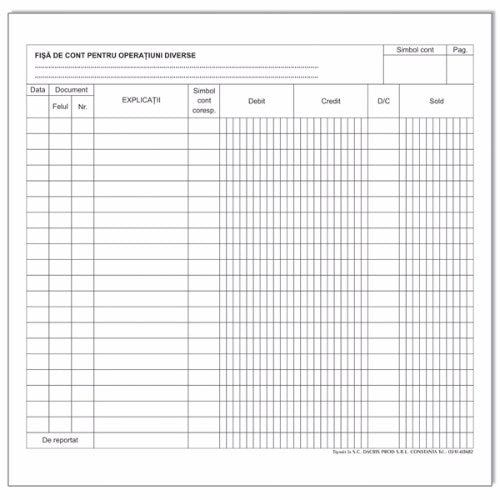 Fisa Cont Analitic Operatii Diverse