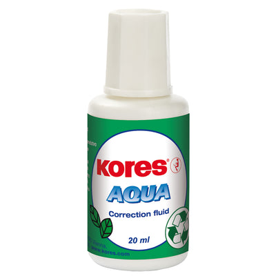 Fluid corector Kores 20ml pe baza de apa cu pensula si bila pentru omogenizare uscare rapida non-toxic