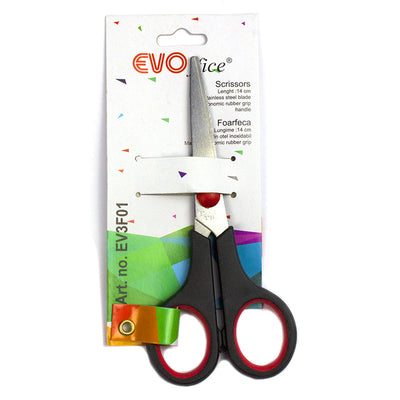 Foarfeca 14 Cm, Lama Din Otel, Cu Maner Rubber Grip Evoffice