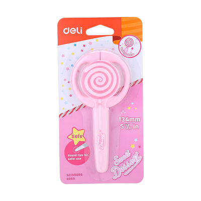 Foarfeca Scolara Cu Protectie Lollypop Deli