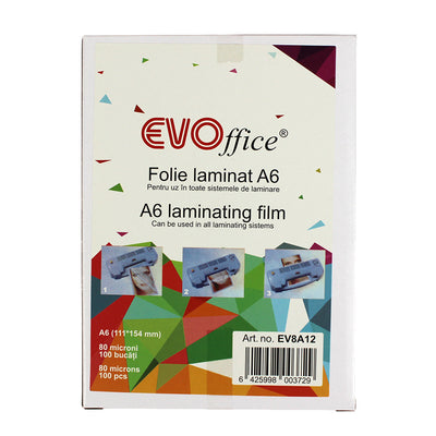 Folie Laminat A6 (111*154 Mm) 80 Microni 100 Coli/Top Evoffice