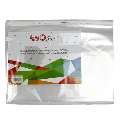 Folie Protectie Documente A3 Portrait, Cristal, 60 Microni, 25 Buc/Set Evoffice
