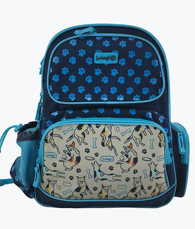 Ghiozdan Clasele I-Iv Woof Caini Albastru-Gri Pigna