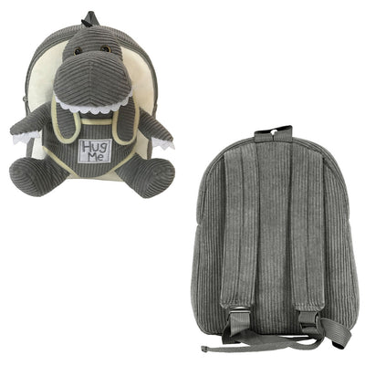 Ghiozdan gradinita S-COOL model Baby Animals Rhino din plus reiat gri cu jucarie rinocer detasabila greutate 0.24kg compartiment captusit si bretele buretate