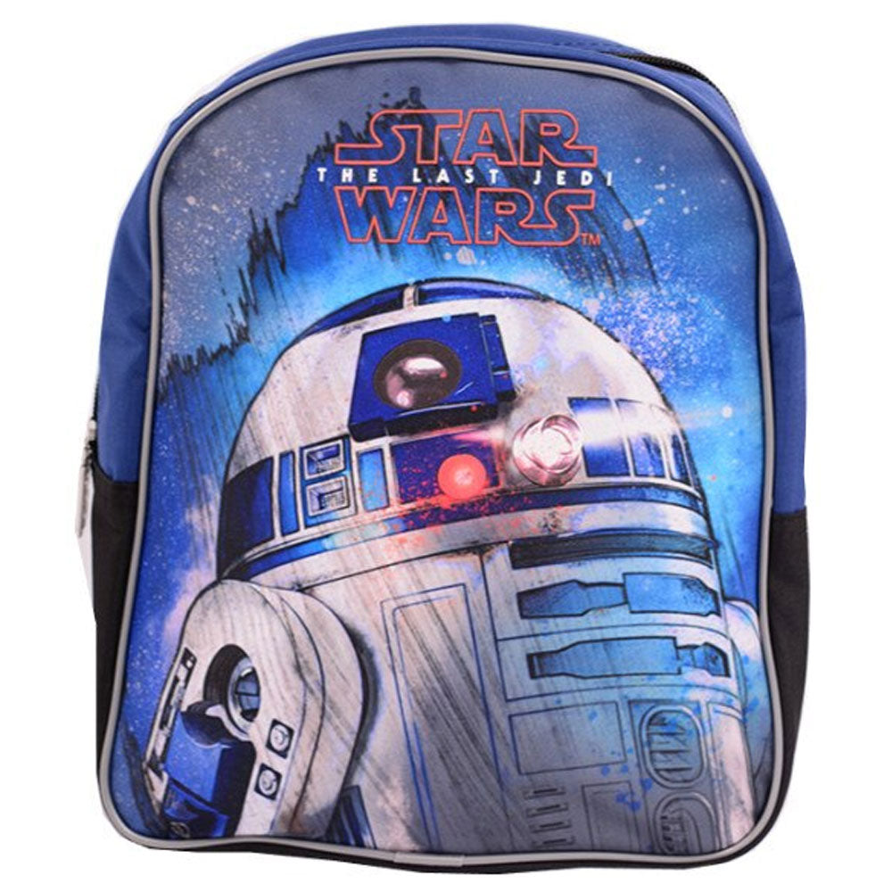 Ghiozdan mic de gradinita Pigna model Star Wars Episode 8 albastru si negru material impermeabil un compartiment si buzunar lateral apa 28 cm