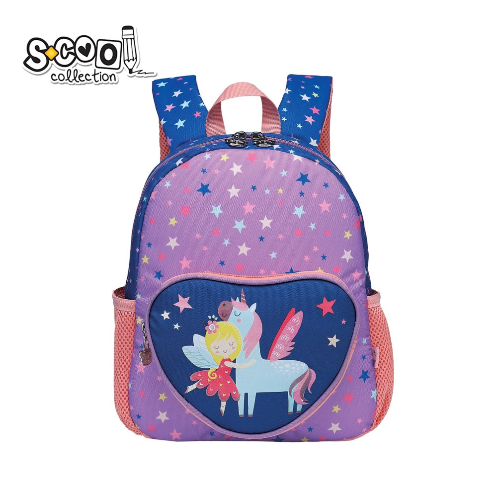 Ghiozdan gradinita 31x24x9 cm cu unicorn si benzi reflectorizante S-Cool pentru copii.