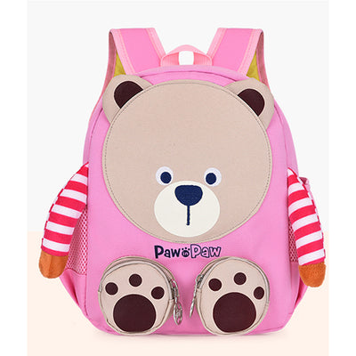 Ghiozdan gradinita fete Pigna model ursulet roz cu un compartiment principal cu fermoar bretele ajustabile si design magic 30 cm