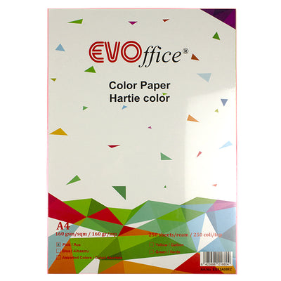 Carton Roz Pastel A4, 160 G/Mp, 250 Coli/Top Evoffice