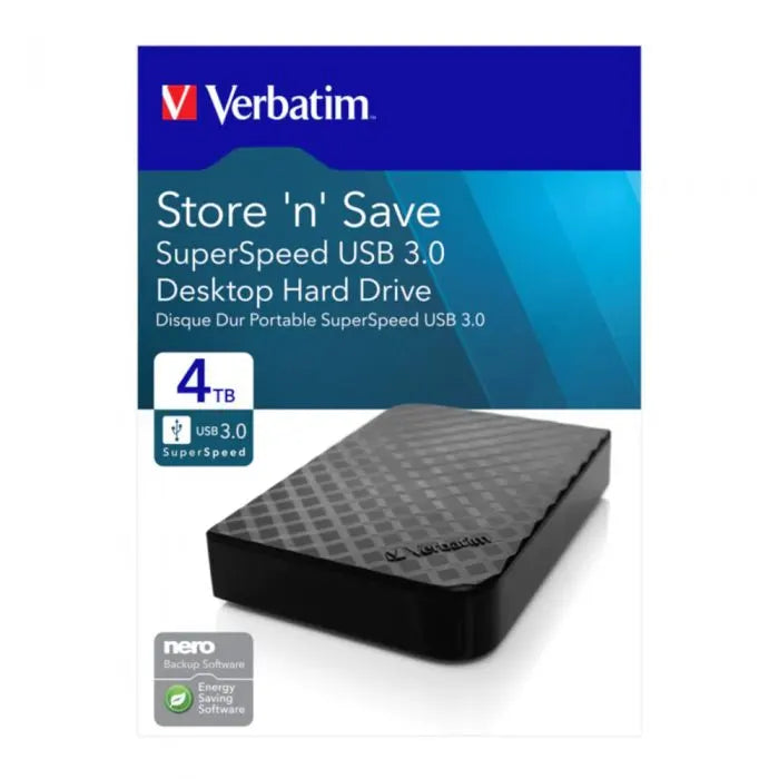 Hard disk extern Verbatim Store 'n' Go 4TB USB 3.0 2.5" Black