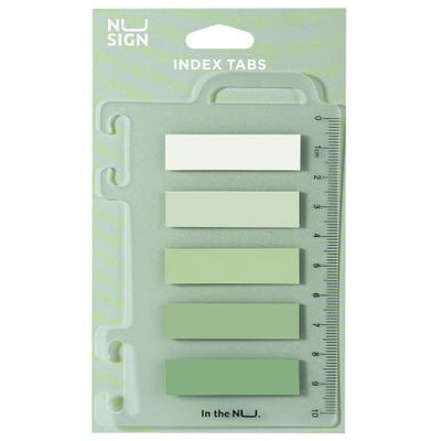 Index Adeziv Plastic 12*44MMm 5 Culori Verde 20 File Rigla Nusign Deli