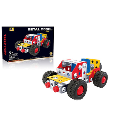 Joc Constructii Metal, Masina, 90 Piese