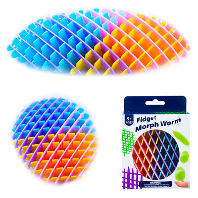 Jucarie Antistres - Morph Worm, 10X24 Cm, Pastel, In Cutie