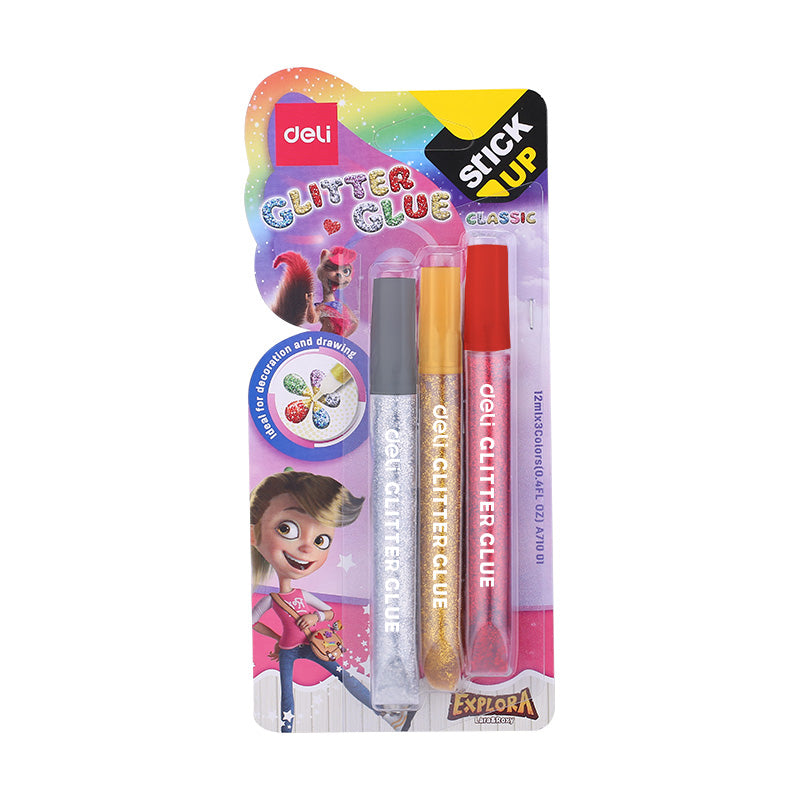 Lipici Lichid Glitter Clasic 3 Culori*12Ml Deli