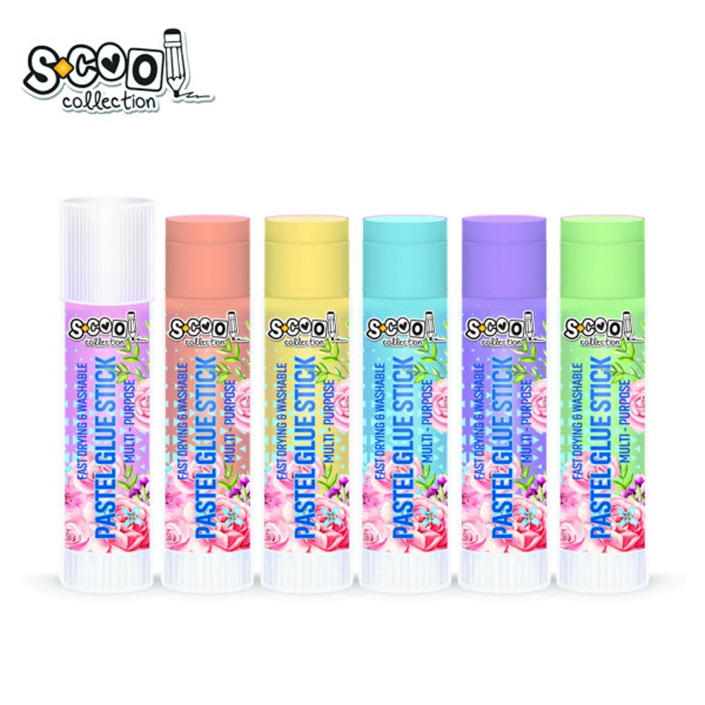 Lipici solid, pastel, PVP, 9 gr, 6buc/set - S-COOL