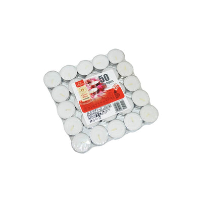 Lumanari Pastila, Albe, 10G, 50 Buc/Set