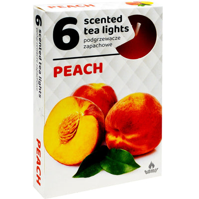 Lumanari Pastila, Piersica, Diametru 2Cm, 6 Buc/Set