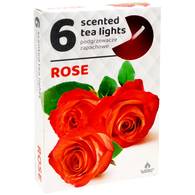 Lumanari Pastila, Trandafir, Diametru 2Cm, 6 Buc/Set
