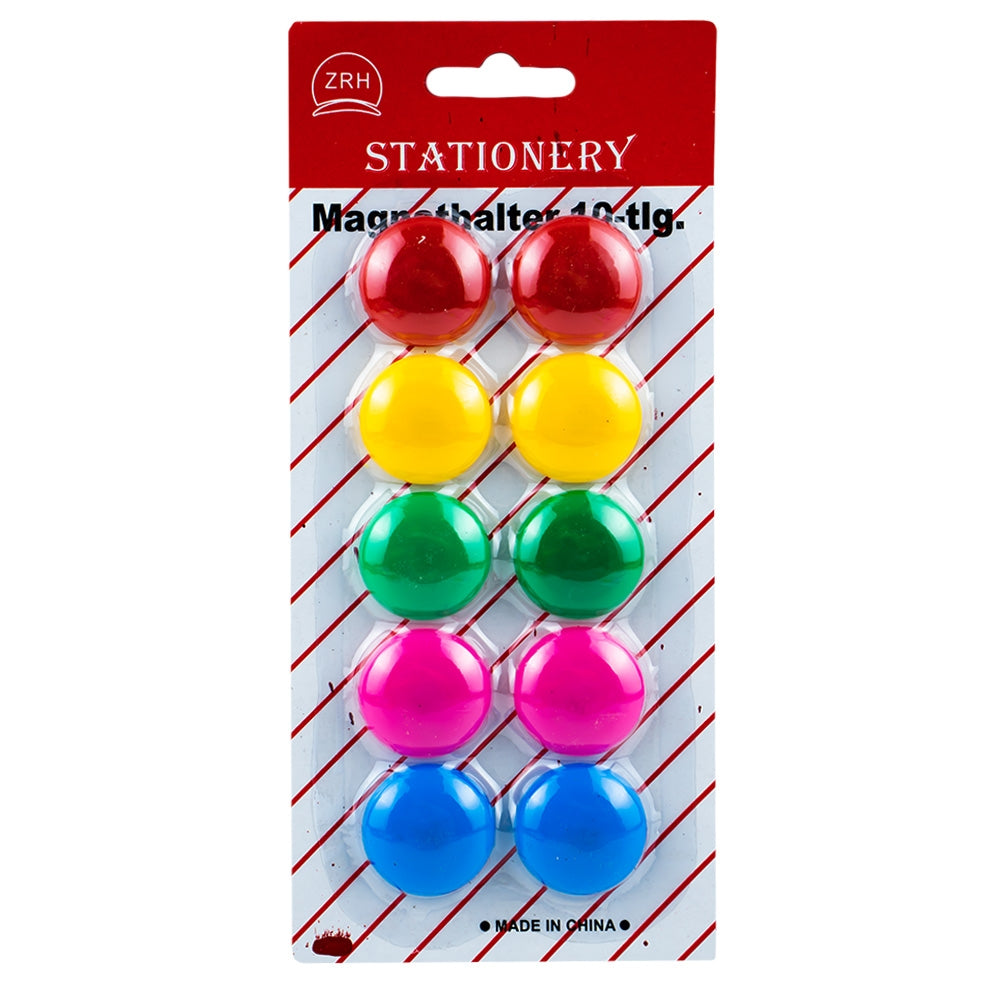Magneti color, rotunzi, 30mm, 10 buc/set