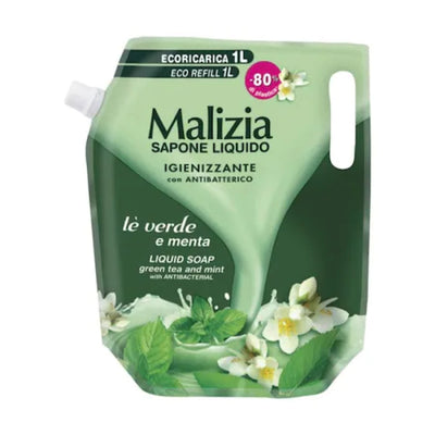 Sapun Lichid Malizia Rezerva 1L - Ceai Verde și Mentă