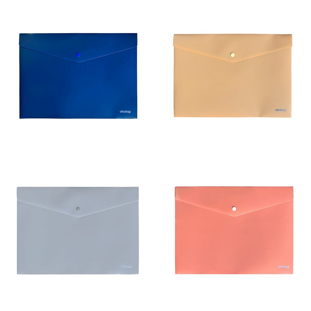 Mapa A4 cu buton, culori medii, OFFISHOP