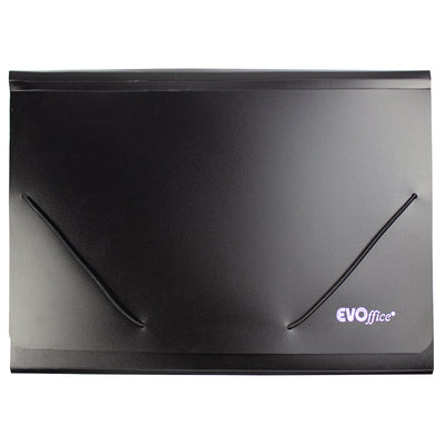 Mapa Plastic A4 Cu Burduf 35 Mm, 13 Compartimente Cu Index Evoffice - Negru