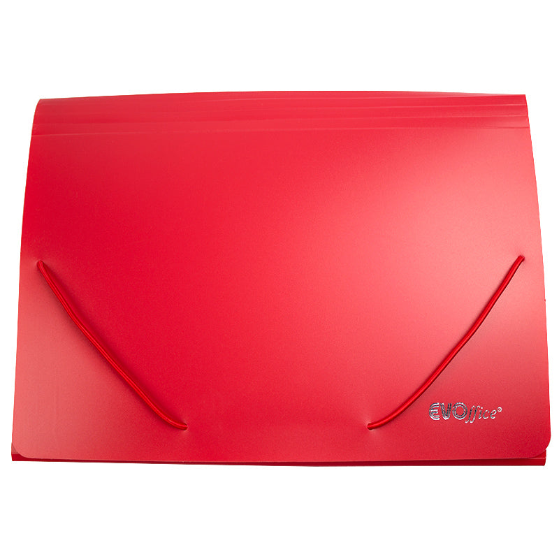 Mapa Plastic A4 Cu Burduf 35 Mm, 13 Compartimente Cu Index Evoffice - Rosu