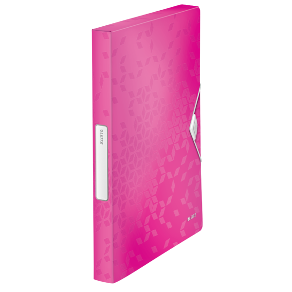 Mapa Plastic Cu Burduf 30Mm Roz Metalizat Wow Leitz