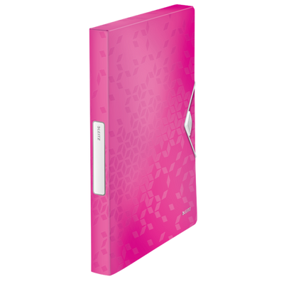 Mapa Plastic Cu Burduf 30Mm Roz Metalizat Wow Leitz