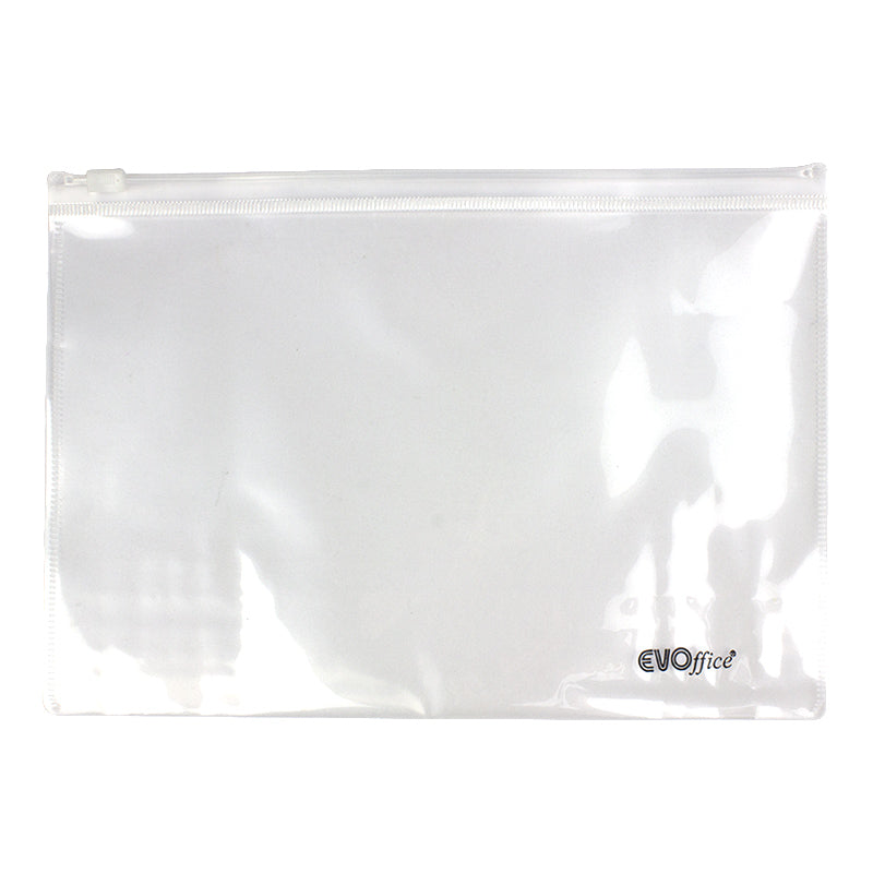Mapa plastic transparent A5 160 microni cu fermoar EVOffice