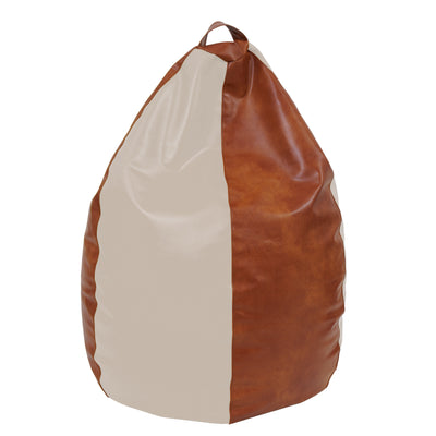 Fotolii Puf Mara - Imitatie Piele - Coniac/Crem