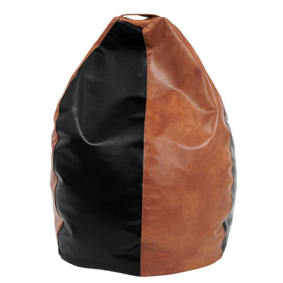 Fotolii Puf Mara - Imitatie Piele - Coniac/Negru