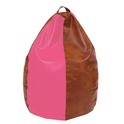 Fotolii Puf Mara - Imitatie Piele - Coniac/Roz