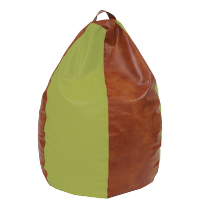 Fotolii Puf Mara - Imitatie Piele - Coniac/Verde