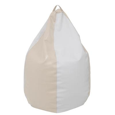 Fotolii Puf Mara - Imitatie Piele - Crem/Alb