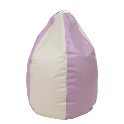 Fotolii Puf Mara - Imitatie Piele - Crem/Mov