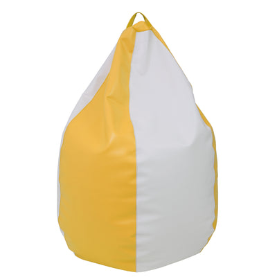 Fotolii Puf Mara - Imitatie Piele - Galben/Alb