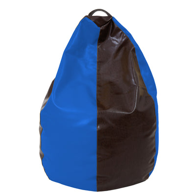 Fotolii Puf Mara - Imitatie Piele - Maro/Albastru