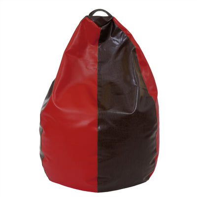 Fotolii Puf Mara - Imitatie Piele - Maro/Rosu