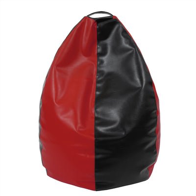 Fotolii Puf Mara - Imitatie Piele - Negru/Rosu