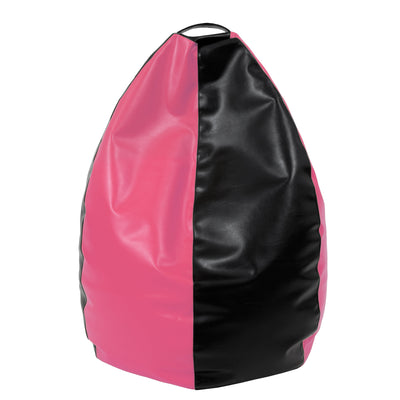 Fotolii Puf Mara - Imitatie Piele - Negru/Roz