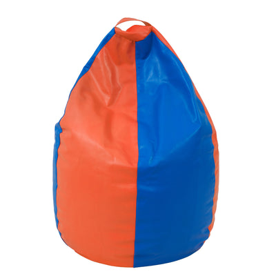 Fotolii Puf Mara - Imitatie Piele - Portocaliu/Albastru