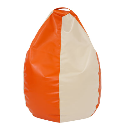 Fotolii Puf Mara - Imitatie Piele - Portocaliu/Crem