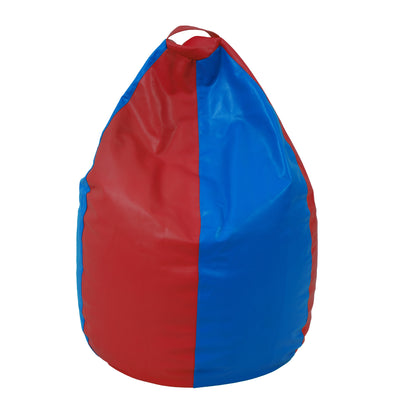 Fotolii Puf Mara - Imitatie Piele - Rosu/Albastru