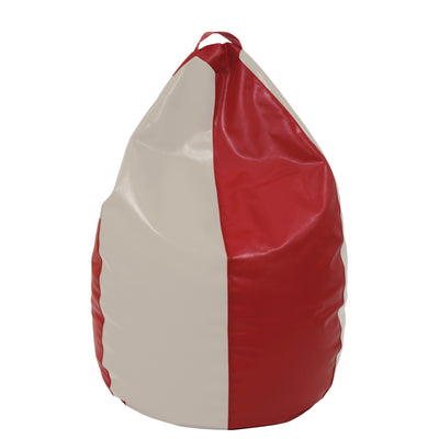 Fotolii Puf Mara - Imitatie Piele - Rosu/Crem