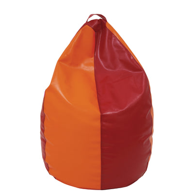 Fotolii Puf Mara - Imitatie Piele - Rosu/Portocaliu