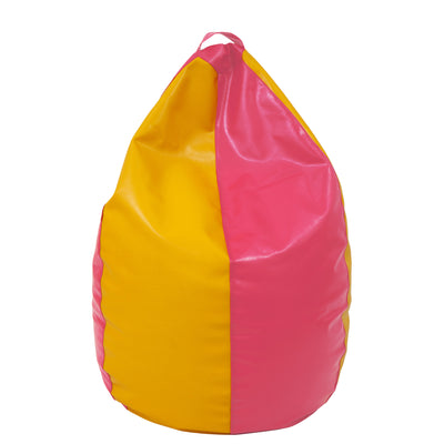 Fotolii Puf Mara - Imitatie Piele - Roz/Galben