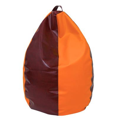 Fotolii Puf Mara - Imitatie Piele - Bordo/Portocaliu