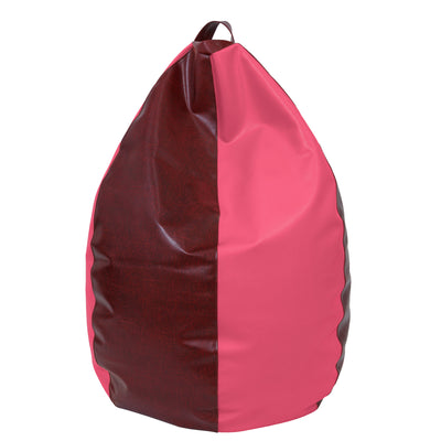 Fotolii Puf Mara - Imitatie Piele - Bordo/Roz