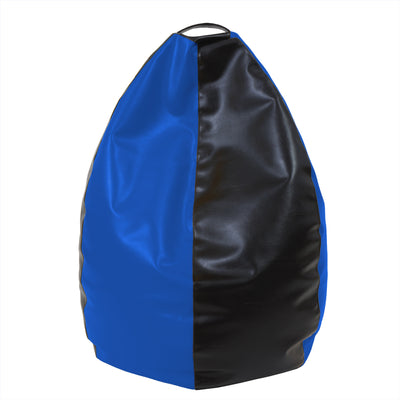 Fotolii Puf Mara - Imitatie Piele - Wenge/Albastru