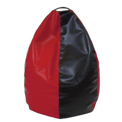 Fotolii Puf Mara - Imitatie Piele - Wenge/Rosu